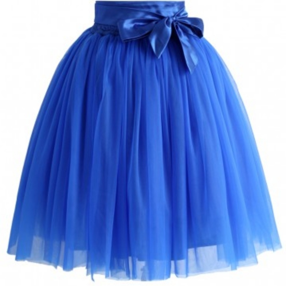 Chicwish Amore Tulle Skirt in Sapphire Blue
